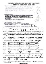Giáo án dạy thêm môn Toán Lớp 12 - Chủ đề 6 Mặt nón - Mặt trụ - mặt cầu (7 tiết)
